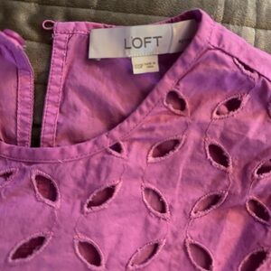 LOFT Women's Eyelet Shell Top - Pink XXSP